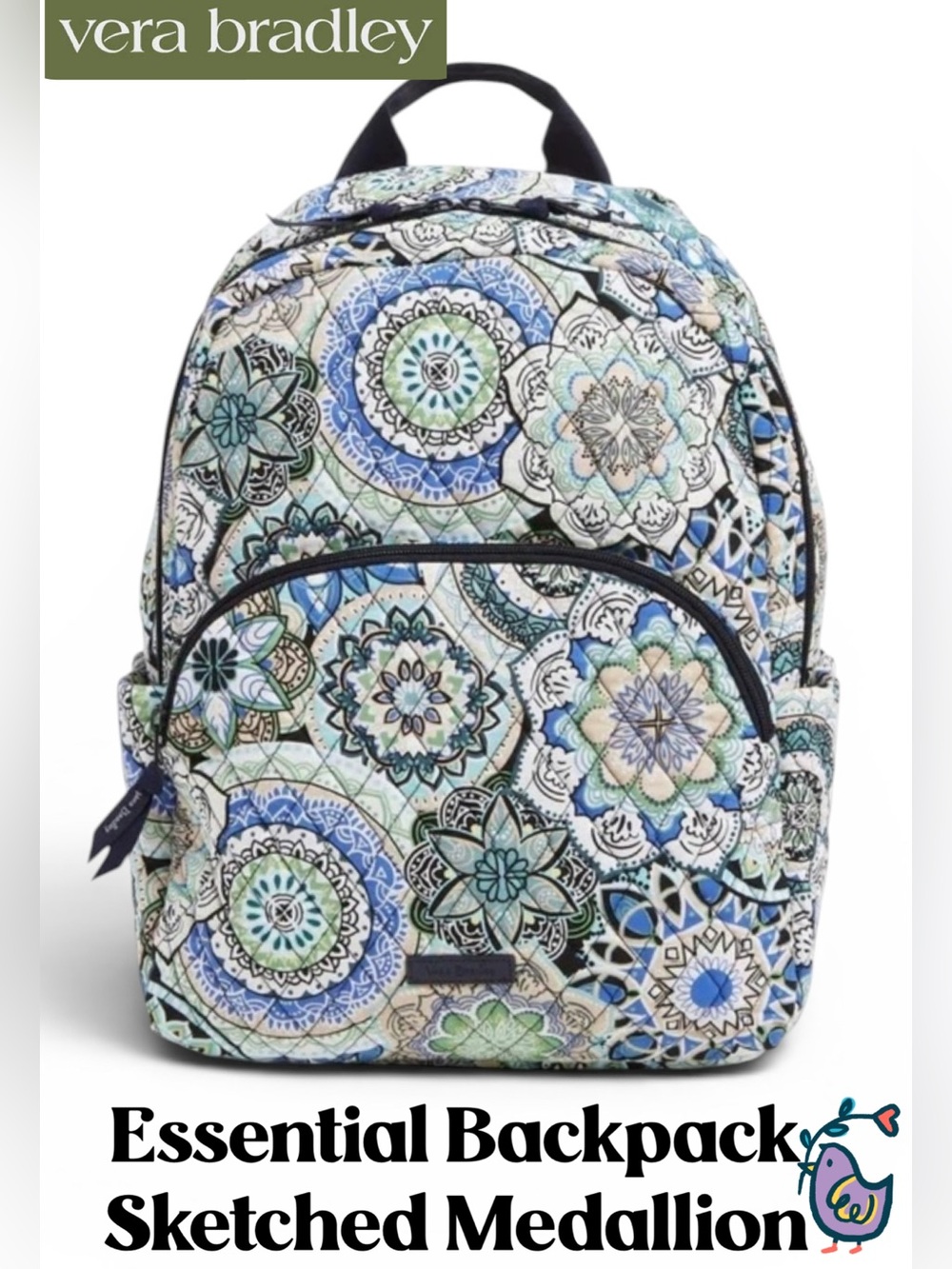 🌸Vera Bradley Cotton Essential Backpack Sketched Medallion
